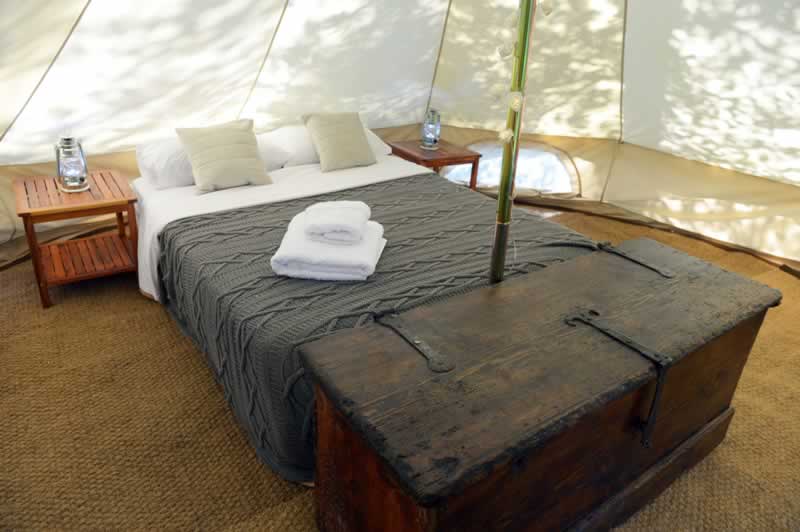 Glamping double bed